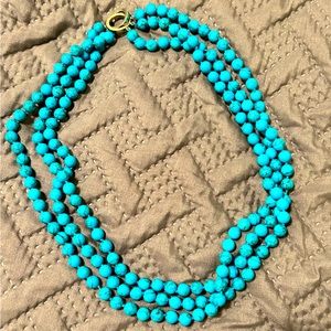 Teal beaded necklace